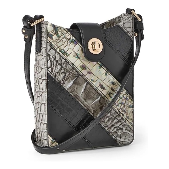 Brahmin Marley Small Leather Crossbody - Black Flashback - Picture 2 of 10